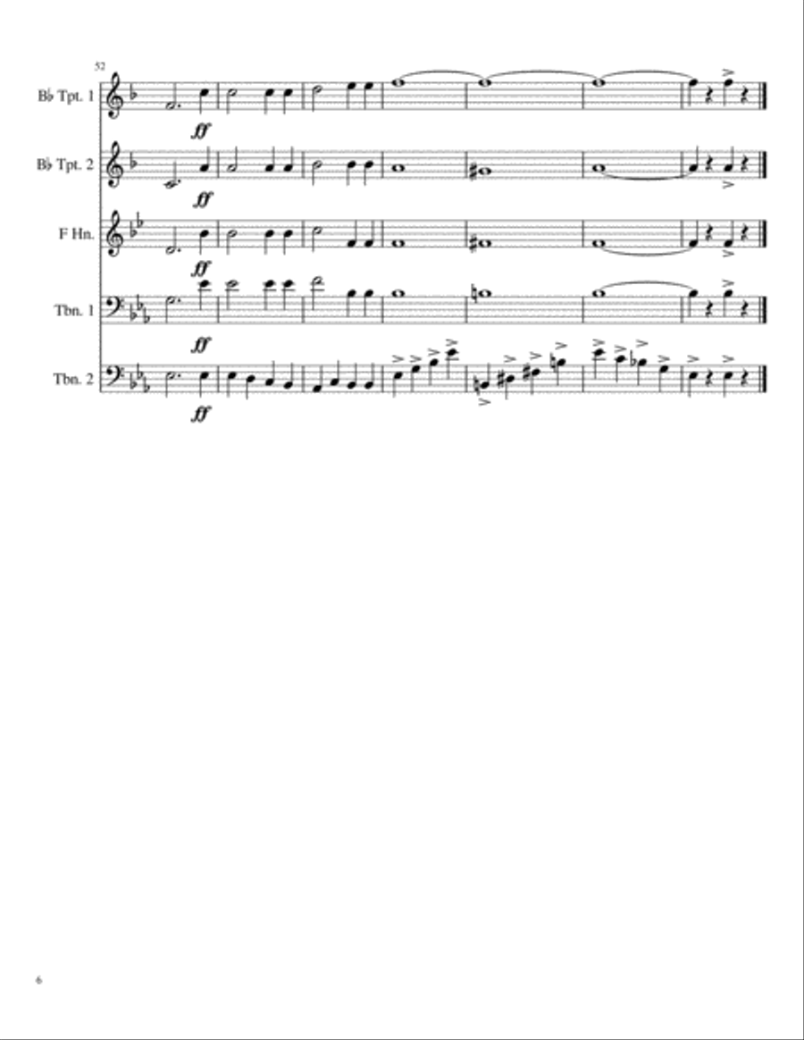 Buffalo Gals for Brass Quartet with optional horn Brass Quartet scores gallery preview page 6