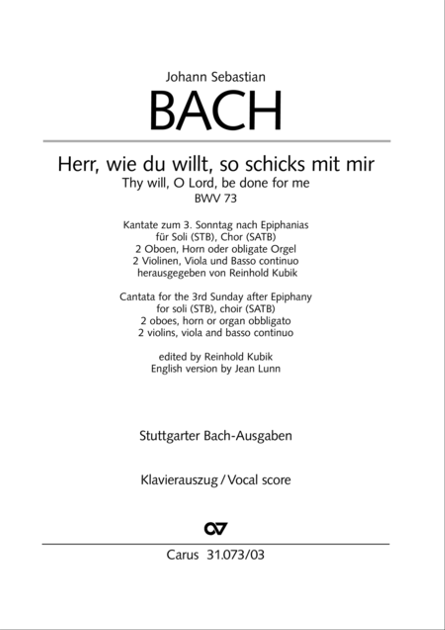 Thy will, O Lord, be done for me (Herr, wie du willt, so schicks mit mir) STB scores gallery preview page 2