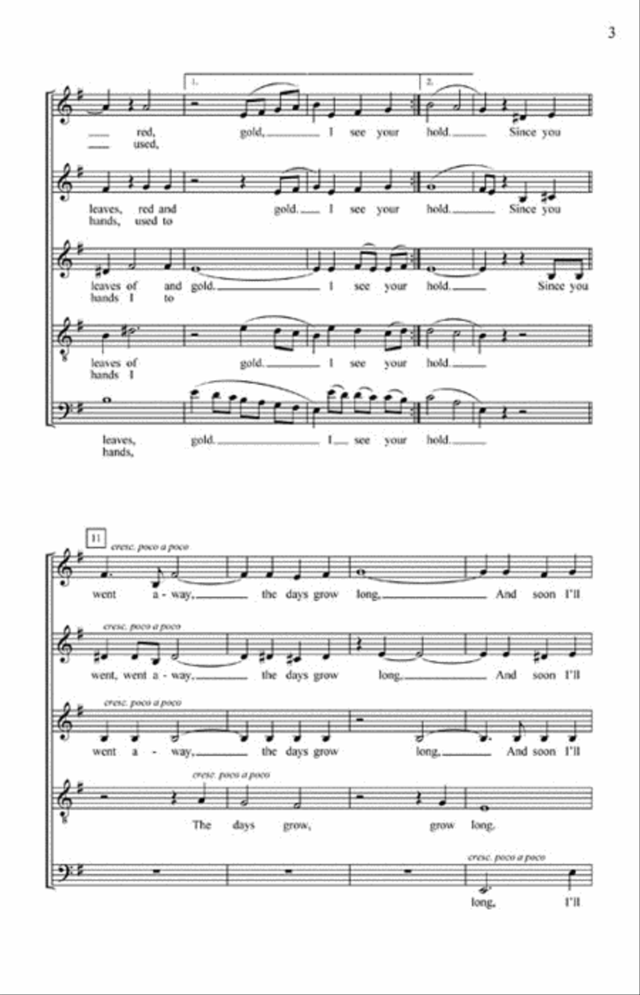 Autumn Leaves SSATB scores gallery preview page 3