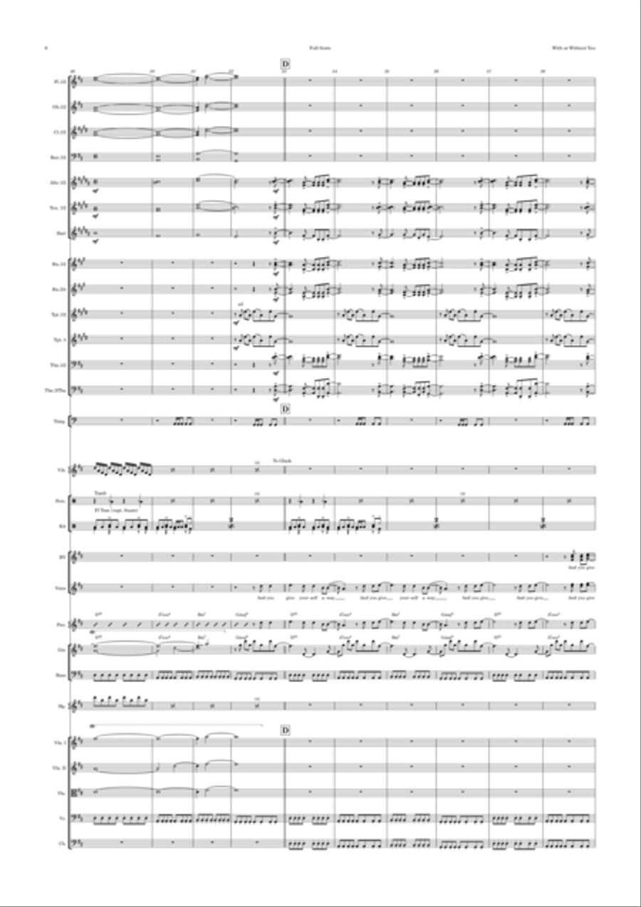 With Or Without You Full Orchestra scores gallery preview page 6