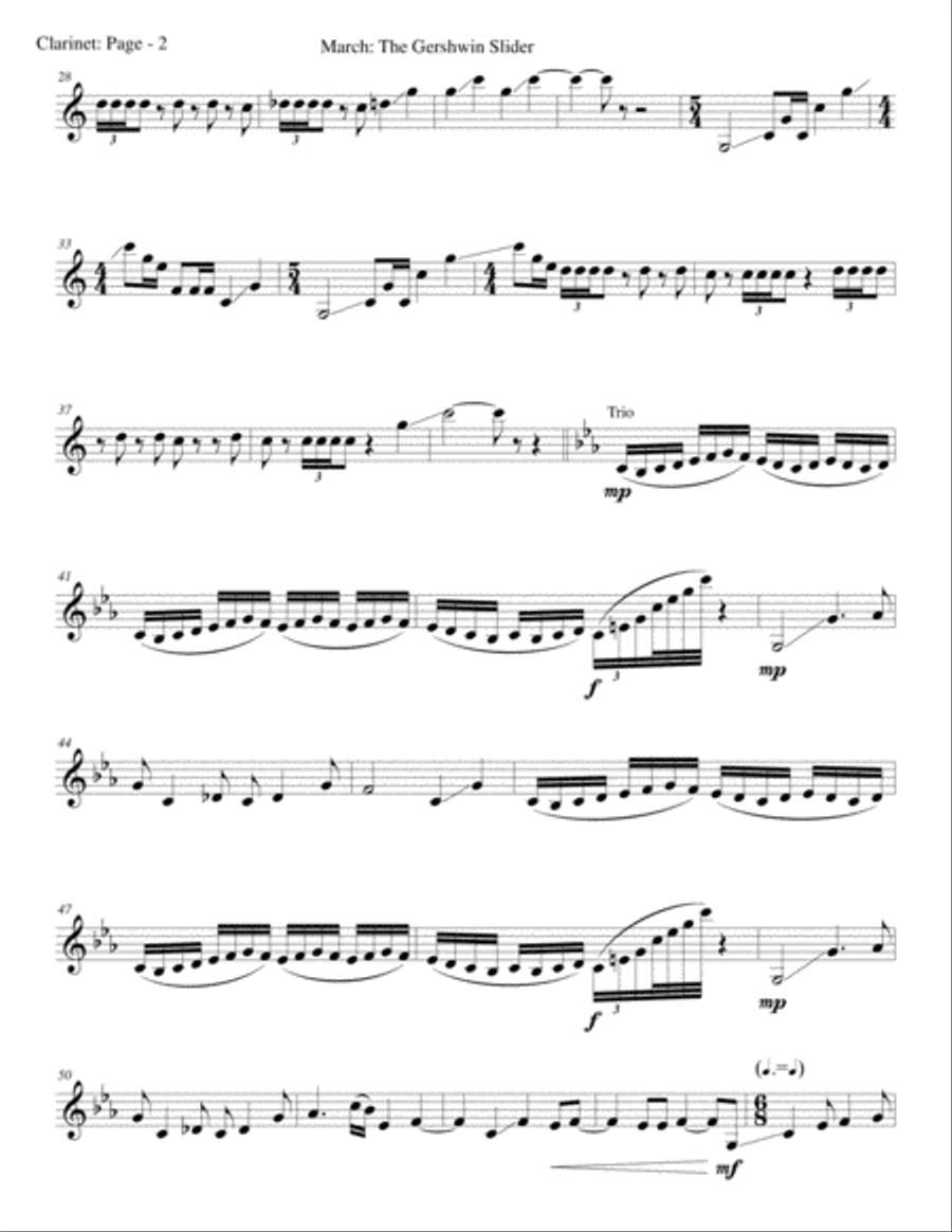 March: The Gershwin Slider Clarinet Solo scores gallery preview page 2
