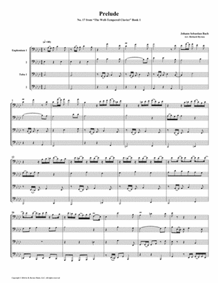 Prelude 17 from Well-Tempered Clavier, Book 1 (Euphonium-Tuba Quartet)