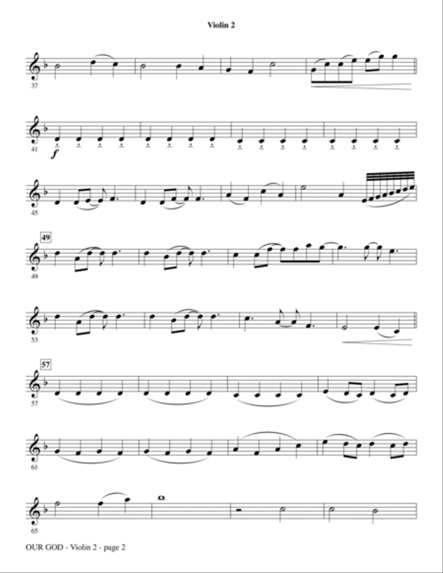Our God - Violin 2 Choir scores gallery preview page 2