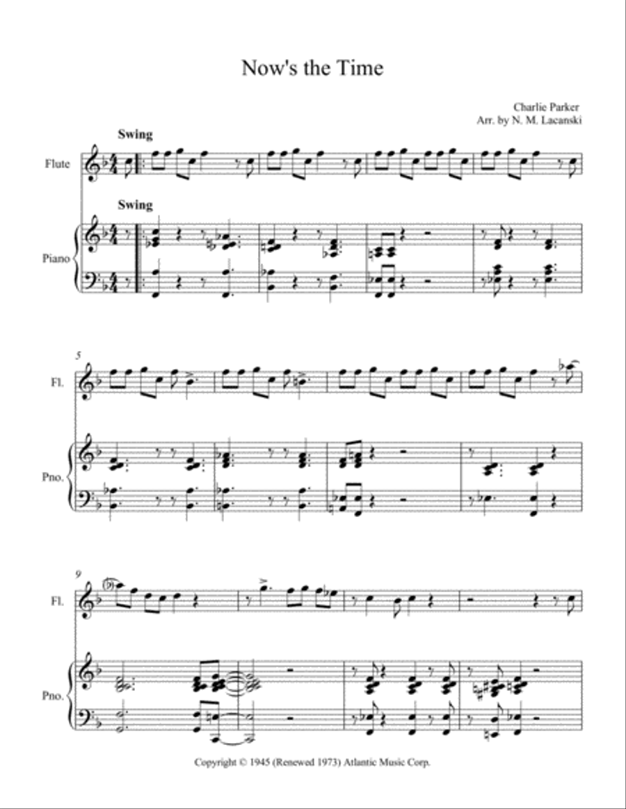 Now's The Time Flute Solo scores gallery preview page 2