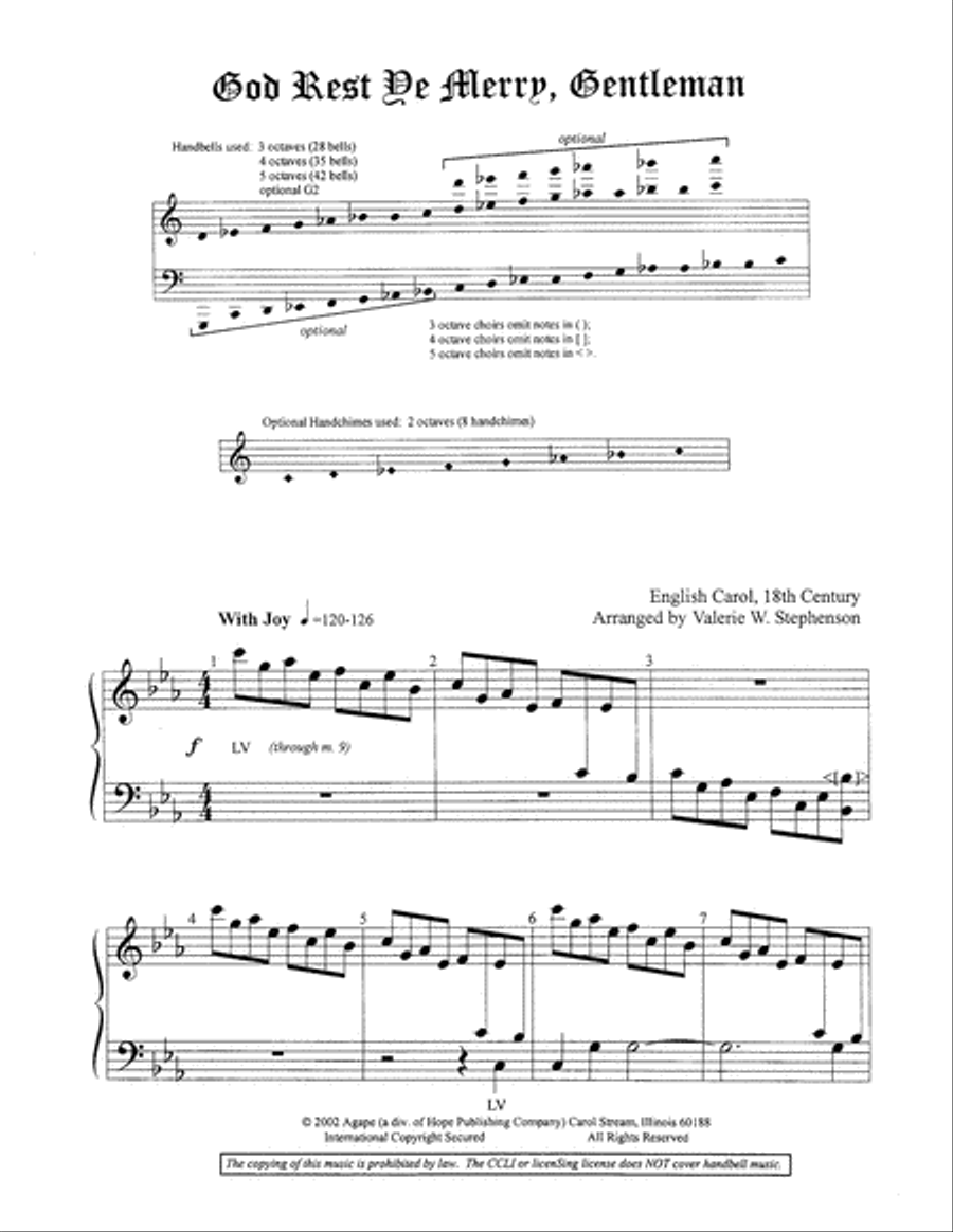God Rest Ye Merry, Gentlemen 5-Octaves scores gallery preview page 3