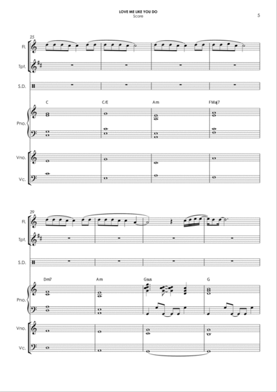 Love Me Like You Do Small Ensemble scores gallery preview page 5