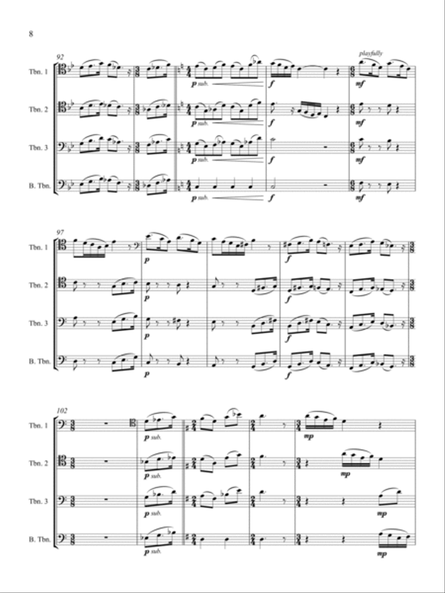 Passacaglia, Chorale and Dance Trombone Quartet scores gallery preview page 6