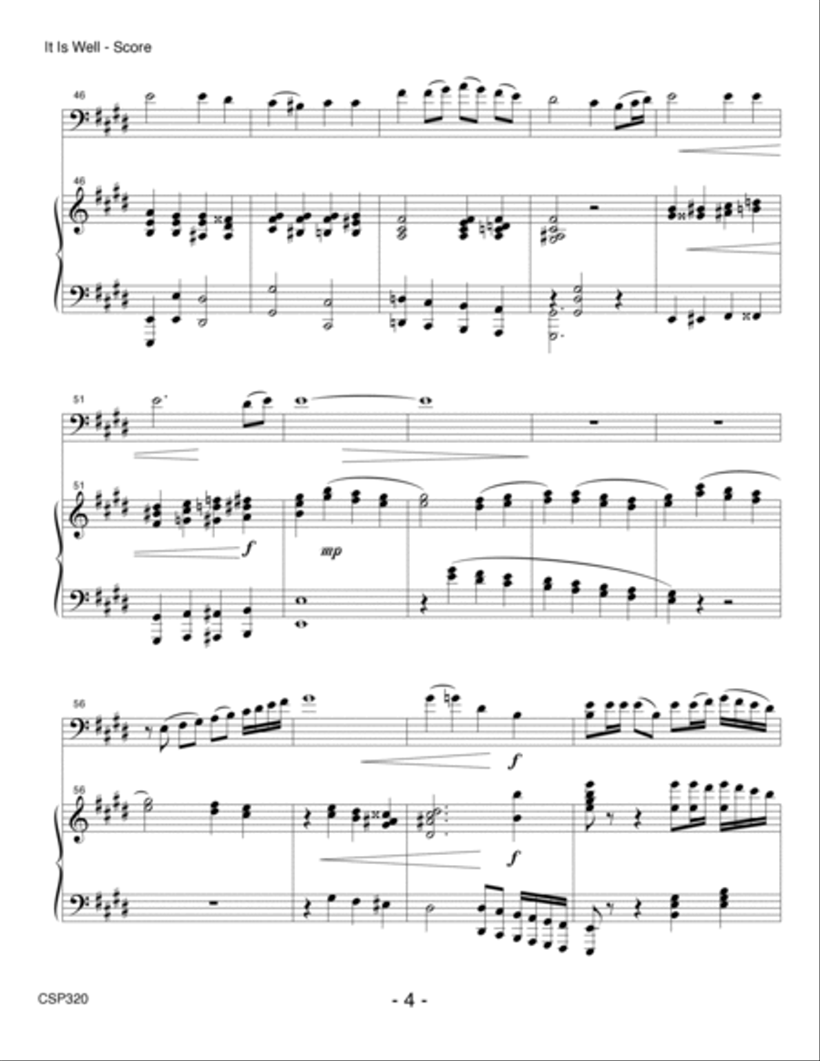 IT IS WELL WITH MY SOUL - Cello Solo with Piano Accompaniment Piano scores gallery preview page 4