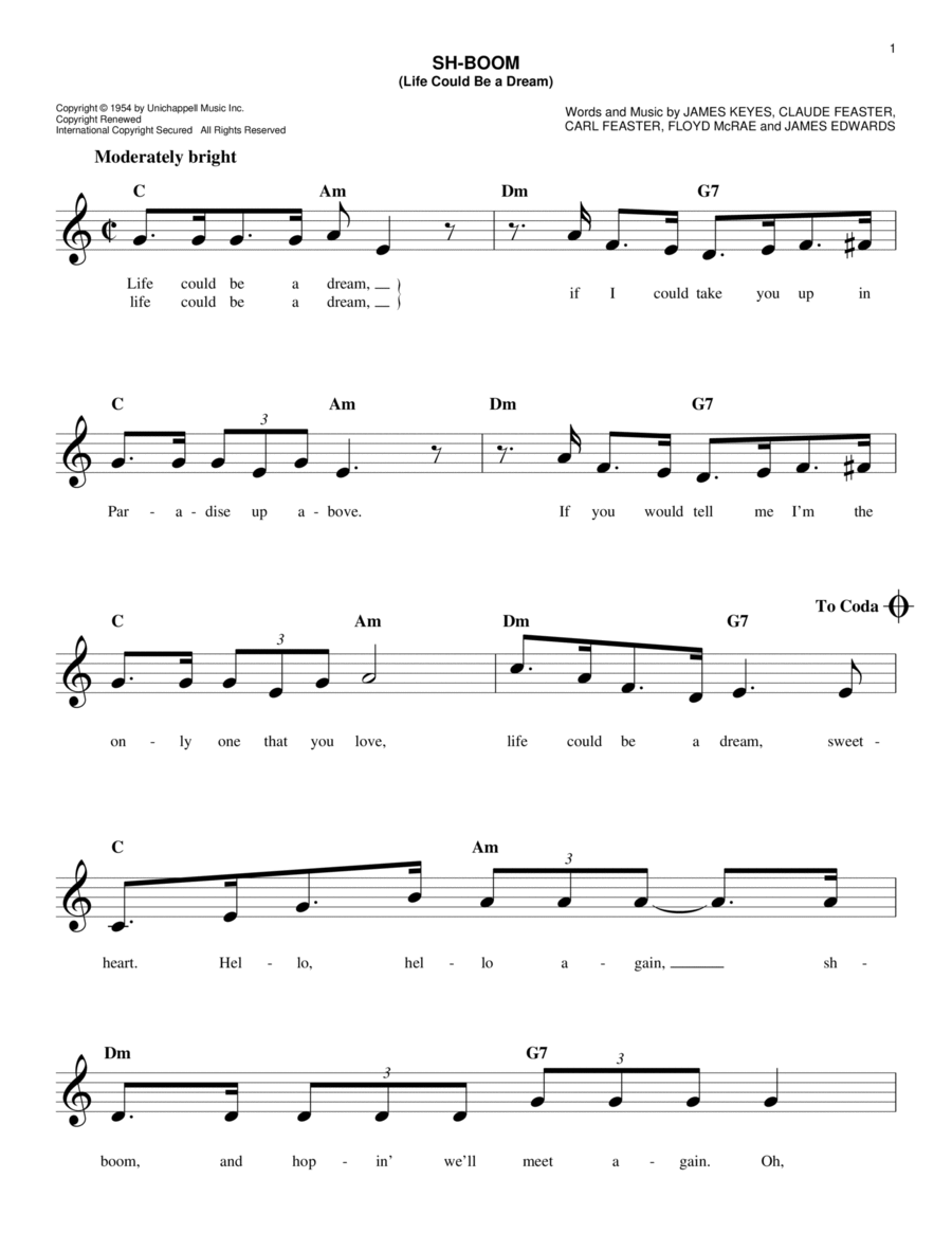Sh-Boom Piano scores gallery preview page 1