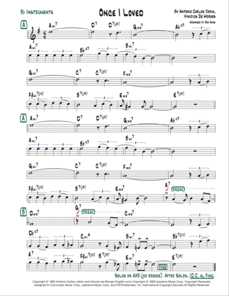 Once I Loved (amor Em Paz) (love In Peace) Voice scores gallery preview page 2