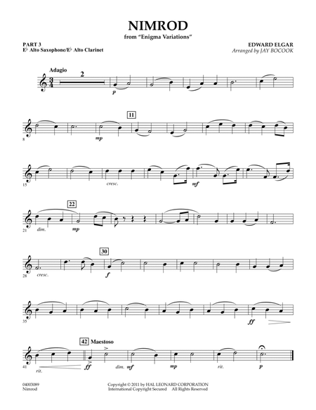 Nimrod (from Enigma Variations) - Pt.3 - Eb Alto Sax/Alto Clar.