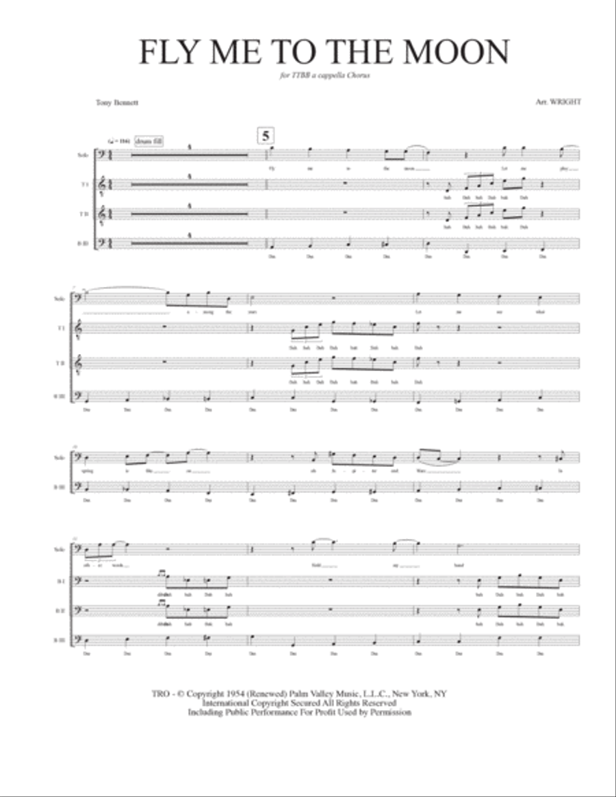 Fly Me To The Moon (in Other Words) TTBB scores gallery preview page 2