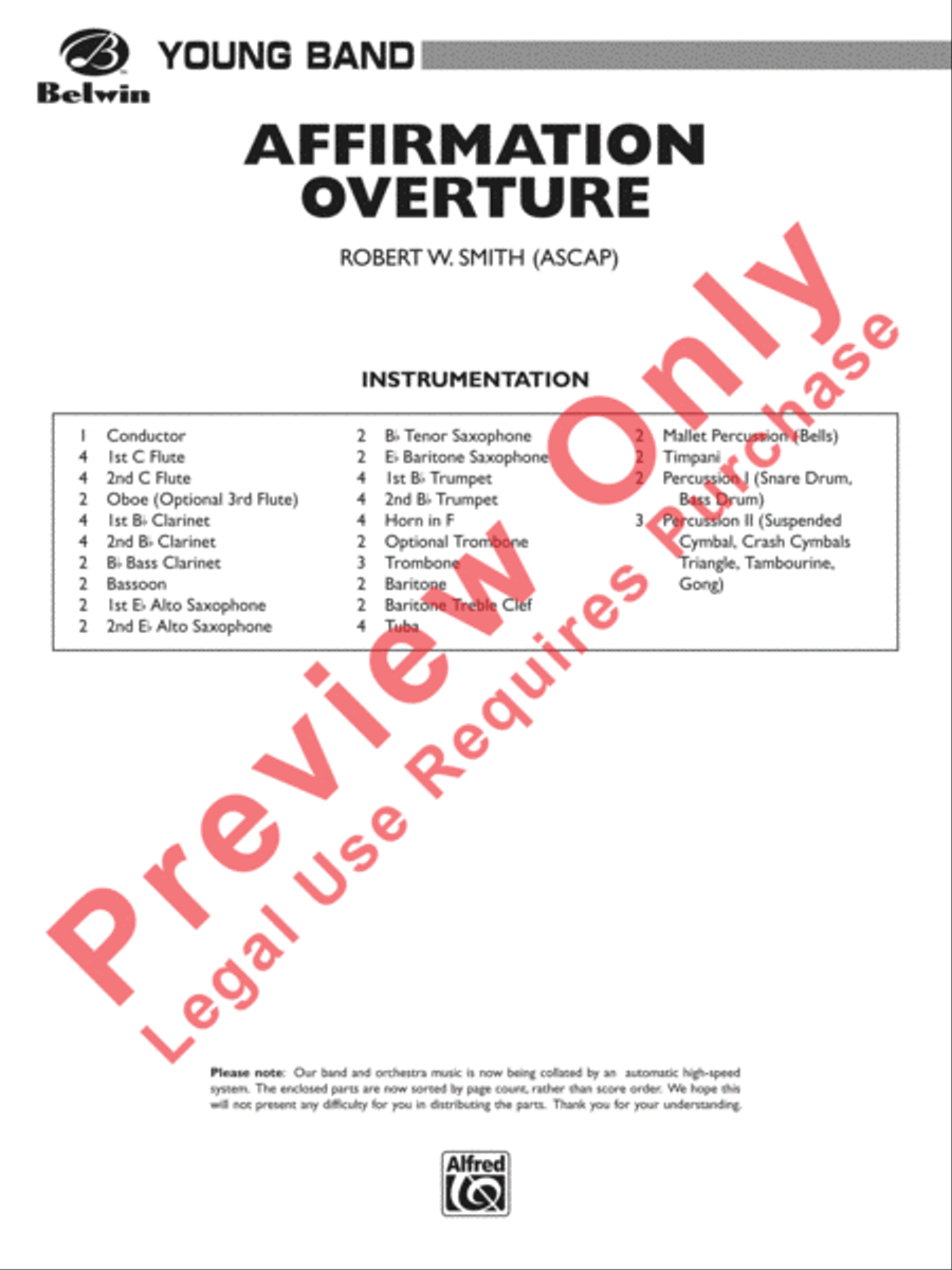Affirmation Overture Concert Band scores gallery preview page 2