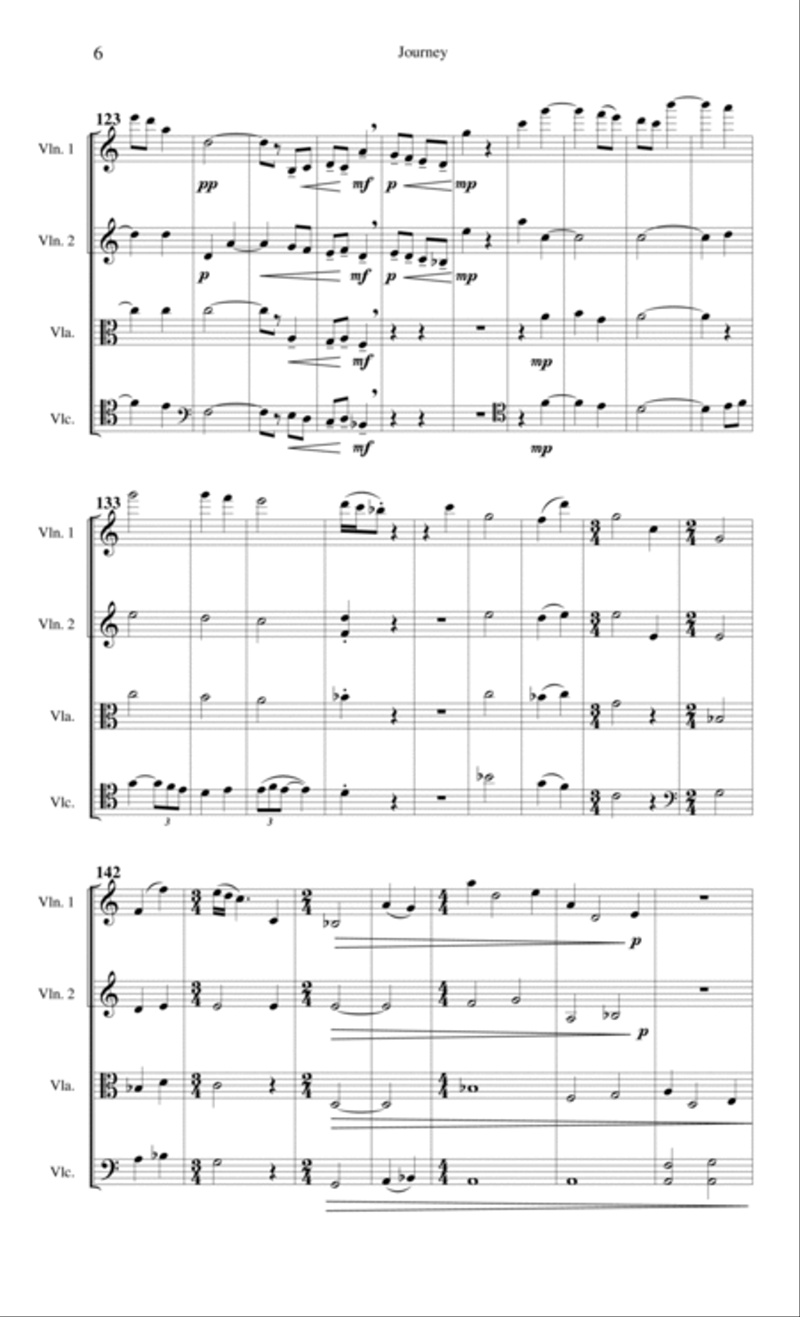 Journey (For String Quartet) String Quartet scores gallery preview page 6