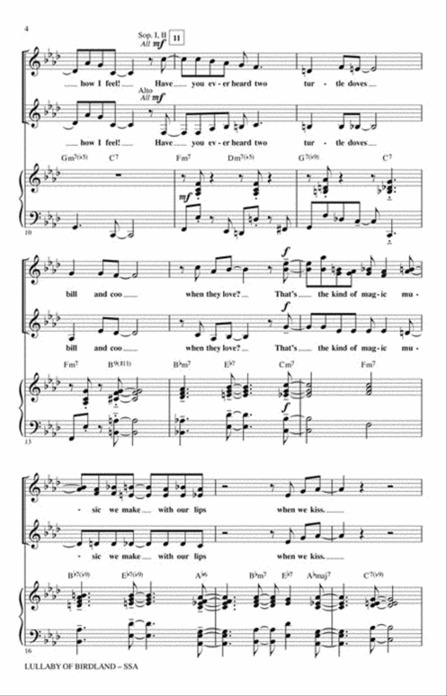 Lullaby of Birdland Lullaby of Birdland SSA scores gallery preview page 3
