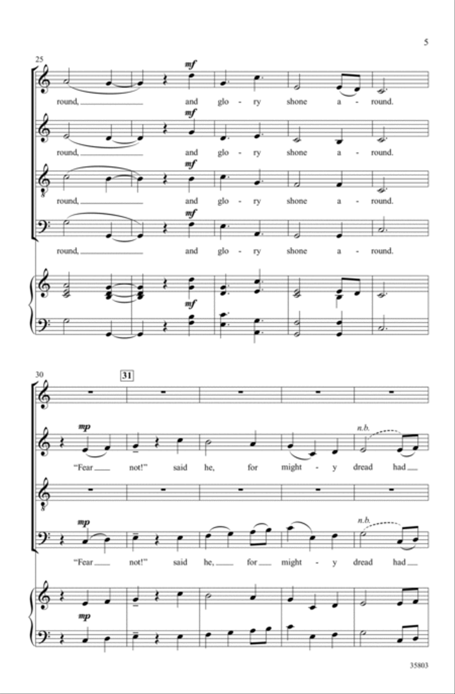 While Shepherds Watched Their Flocks 4-Part scores gallery preview page 4
