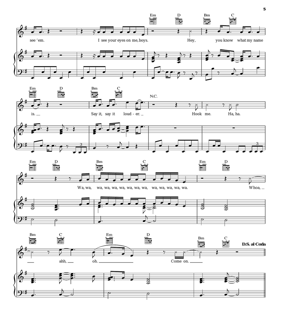 What's My Name (from Disney's Descendants 2) Piano, Vocal, Guitar scores gallery preview page 5