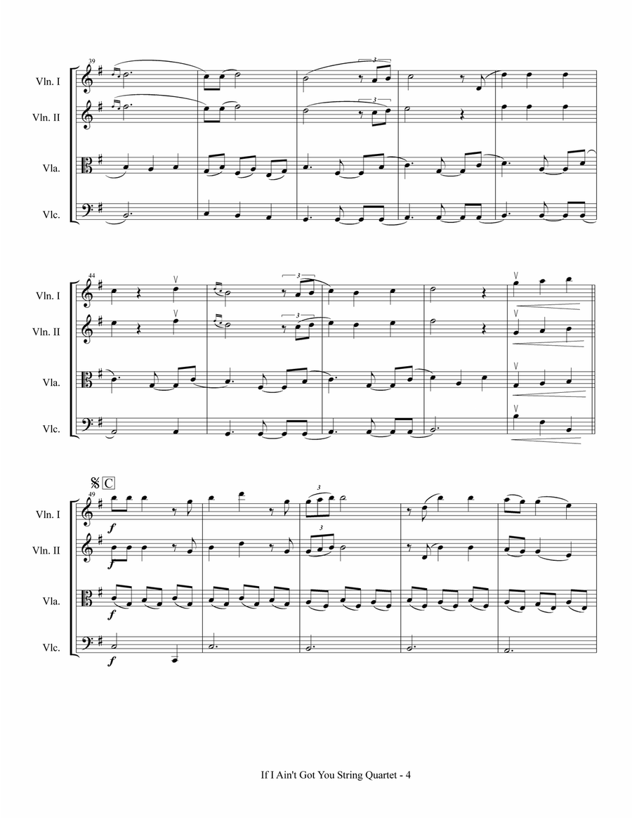 If I Ain't Got You String Quartet scores gallery preview page 5