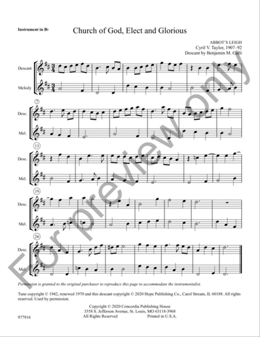 Hymn Descants, Set 2 C Instrument scores gallery preview page 2