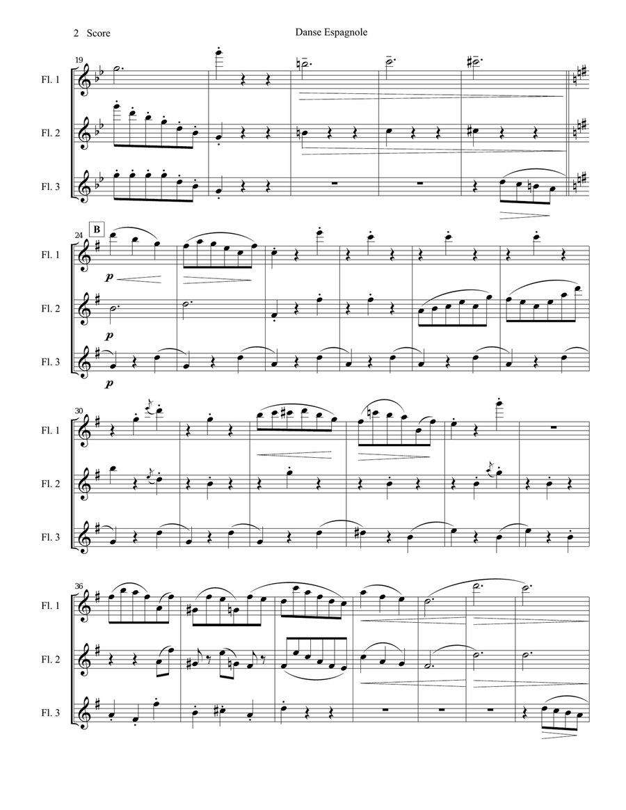 Danse Espagnole for Flute Trio Flute Trio scores gallery preview page 3