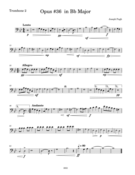 Opus#36 In Bb Major(Trombone Quartet) image number null