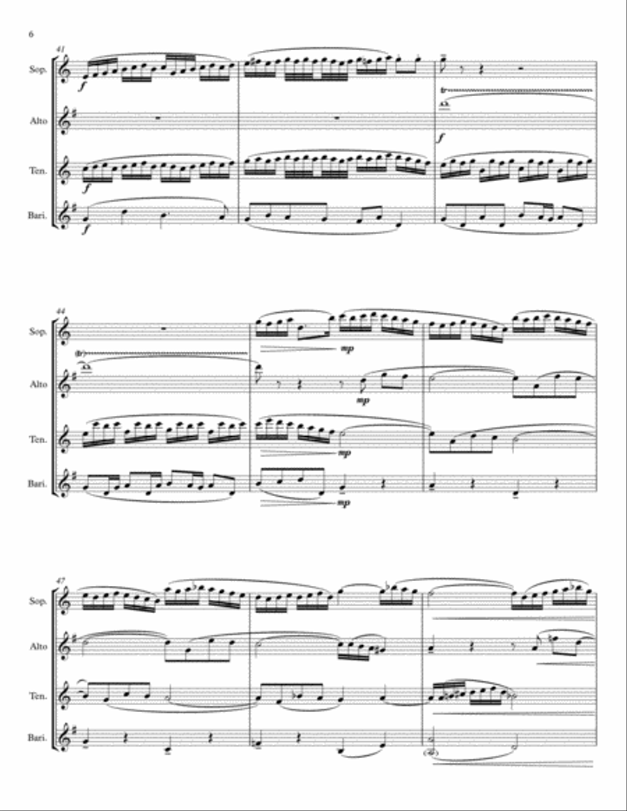 Little Fugue in G Minor, BWV 578 for Saxophone Quartet Little Fugue in G Minor, BWV 578 for Saxophone Quartet Saxophone Quartet scores gallery preview page 6