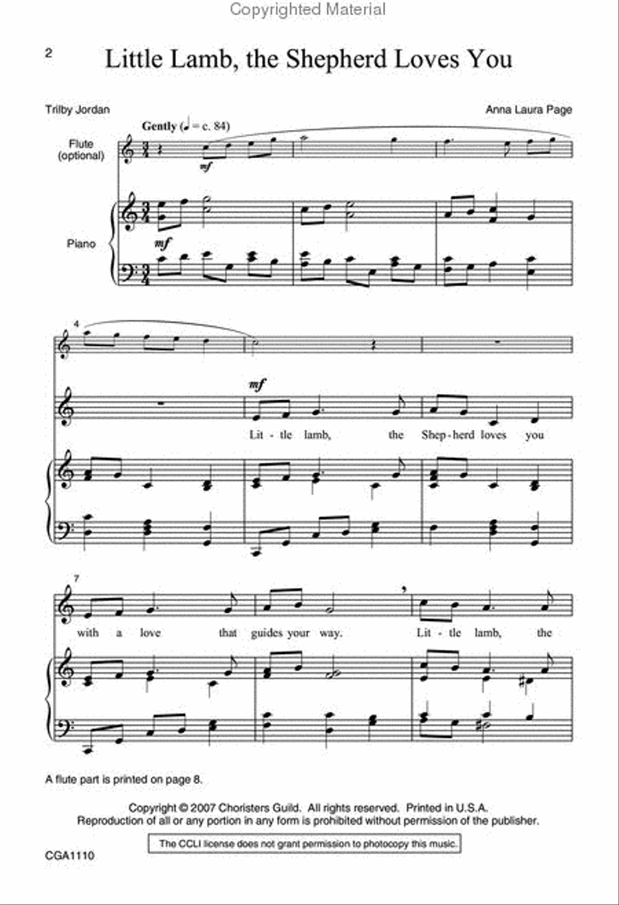 Little Lamb, The Shepherd Loves You Unison Choir scores gallery preview page 2
