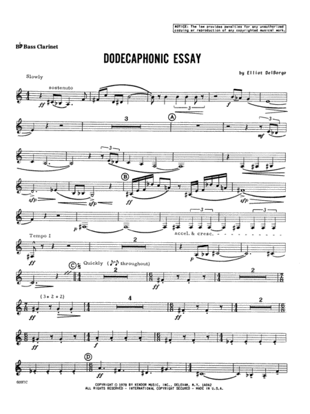 Dodecaphonic Essay - Bb Bass Clarinet