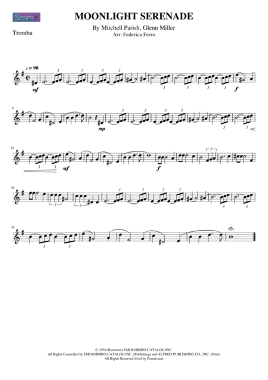 Moonlight Serenade Moonlight Serenade Trumpet Duet scores gallery preview page 3