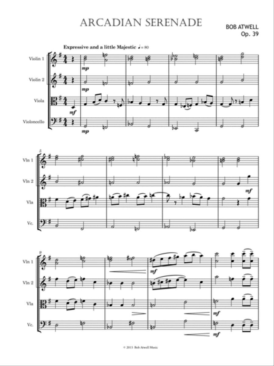 Arcadian Serenade Arcadian Serenade String Quartet scores gallery preview page 3