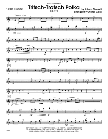 Tritsch-Tratsch Polka (Op. 214) - 1st Bb Trumpet