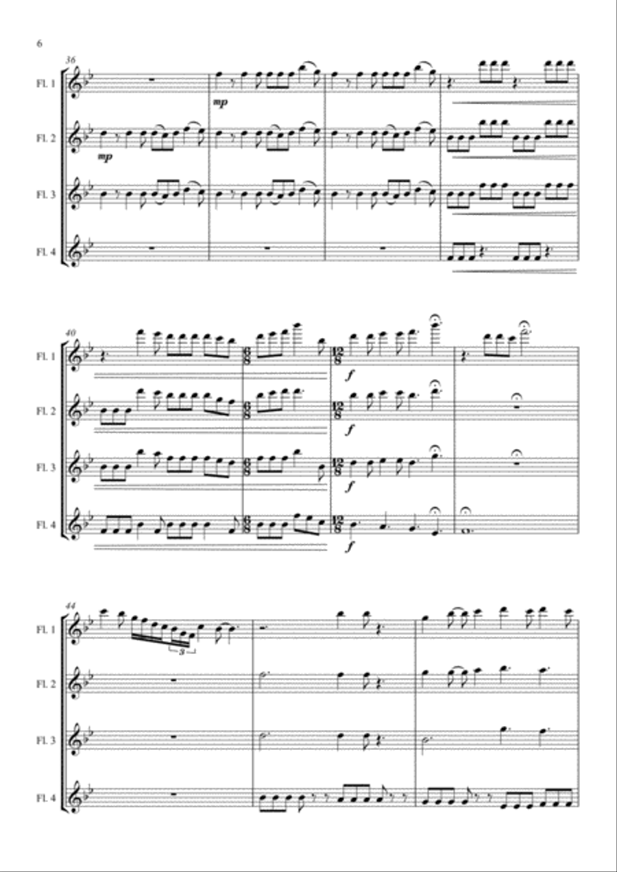 Somebody To Love Somebody To Love Flute Quartet scores gallery preview page 6