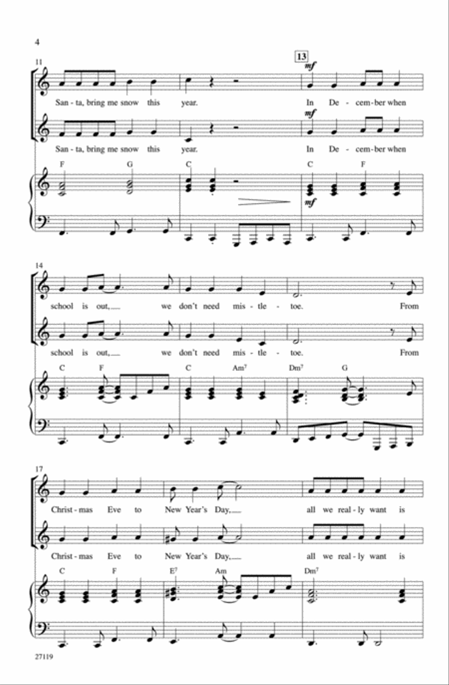 Santa Bring Me Snow 2-Part scores gallery preview page 3