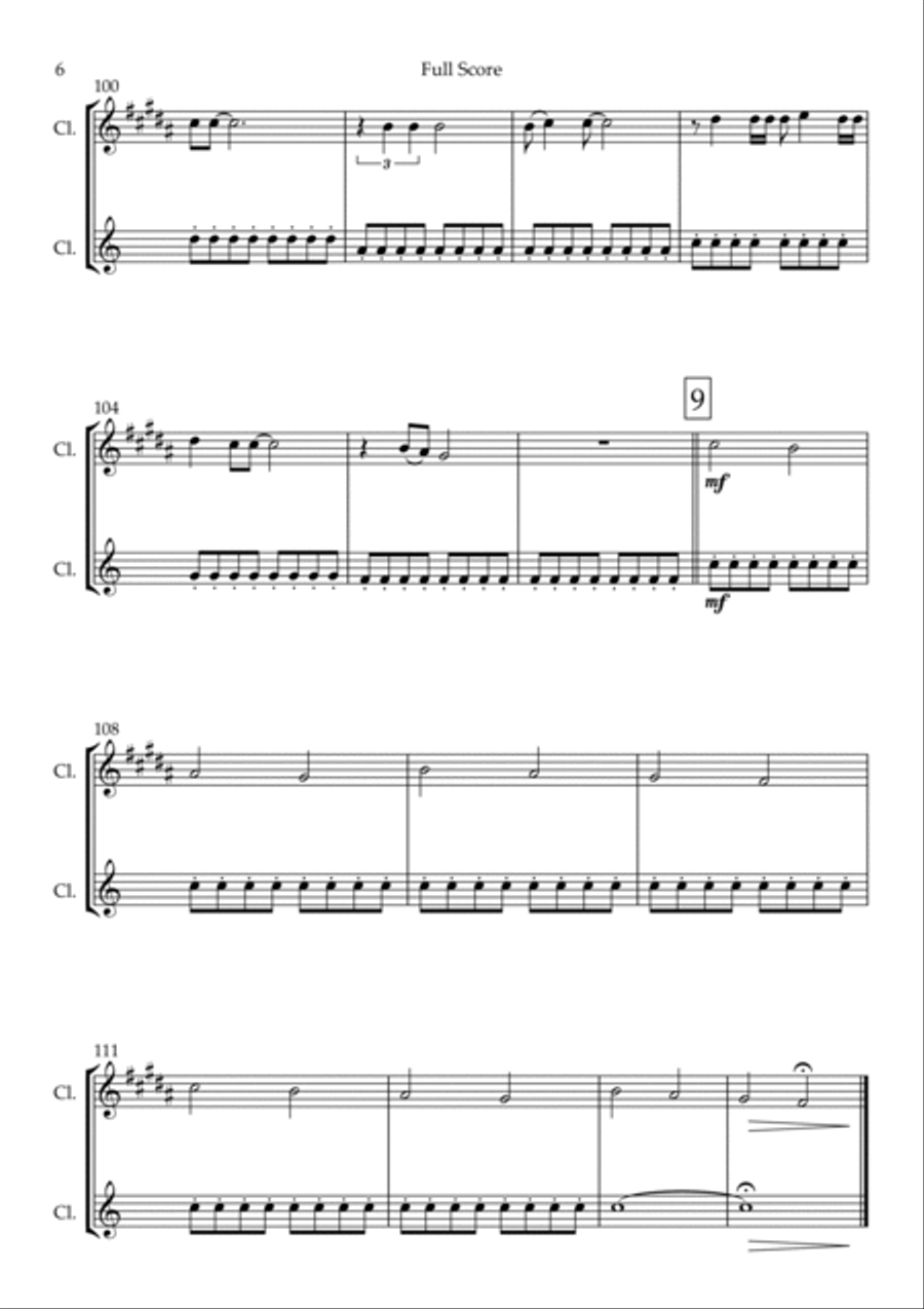 City Of Blinding Lights Clarinet Duet scores gallery preview page 6