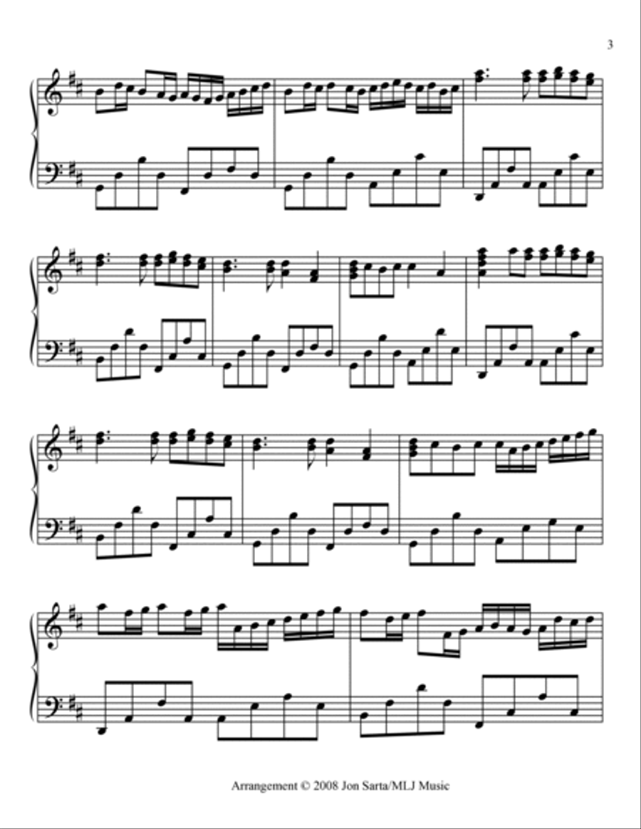Canon in D - Pachabel Canon in D - Pachabel Piano Solo scores gallery preview page 3