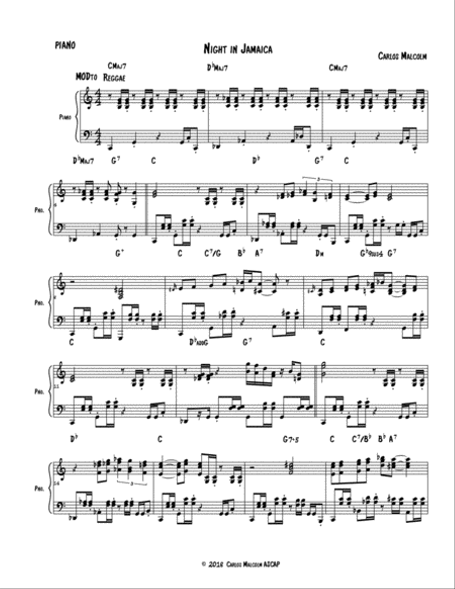 Night in Jamaica Night in Jamaica Small Ensemble scores gallery preview page 1