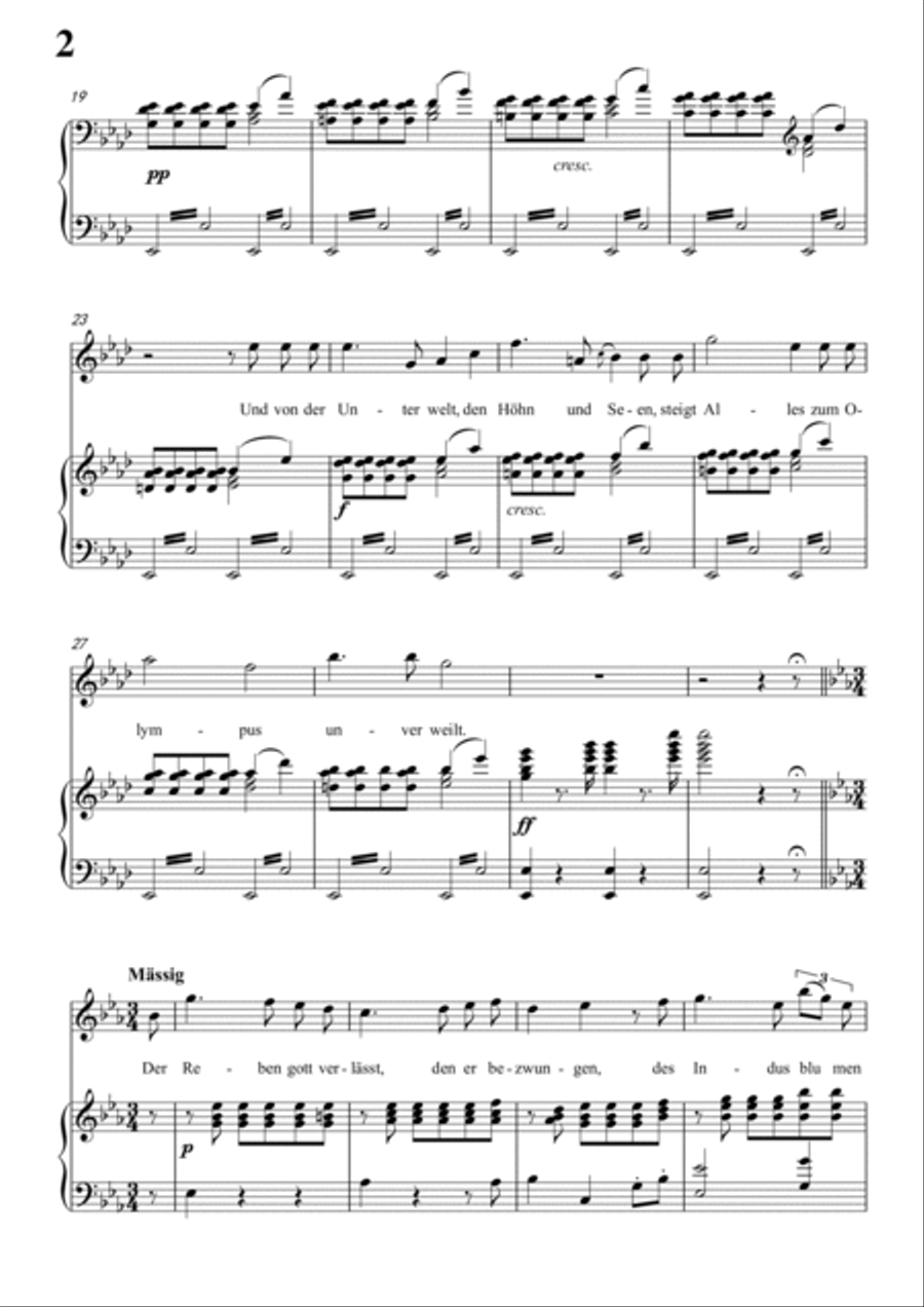 Schubert-Uraniens Flucht(Urania's Flight),D.554 in bA for Vocal and Piano Voice scores gallery preview page 3