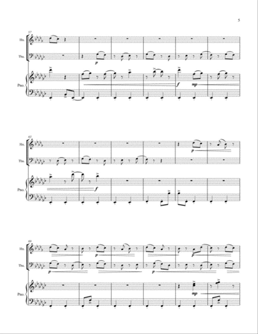 Three Miniatures: III. 7 two fast 5 Brass Duet scores gallery preview page 5