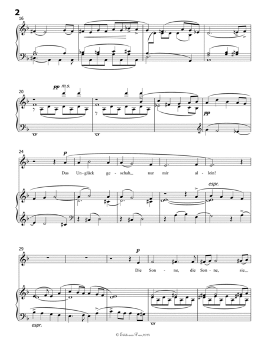 Nun will die Sonn so hell aufgehn, by Mahler, in d minor Piano, Vocal scores gallery preview page 4