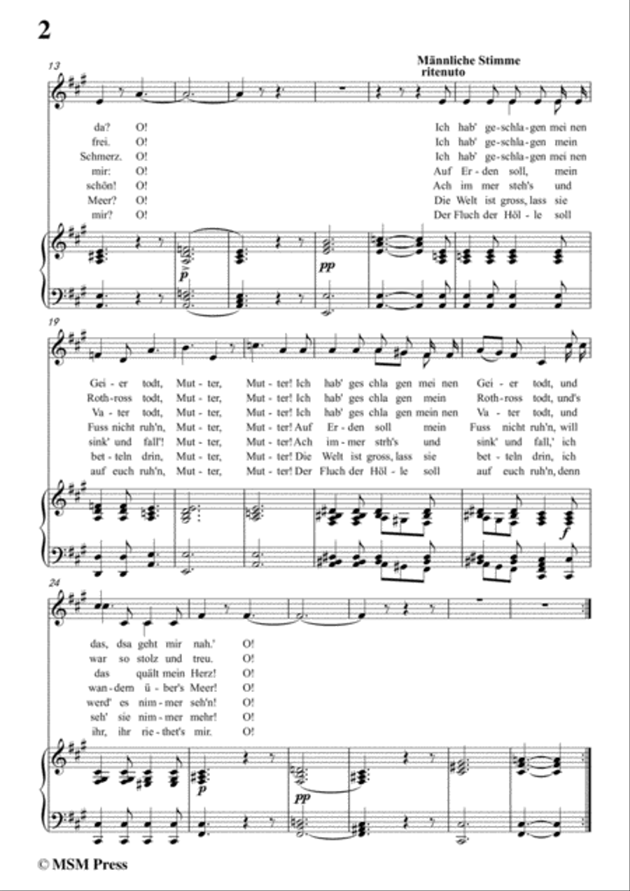 Schubert-Eine altschottische Ballade,in f sharp minor,Op.165,No.5,for Voice and Piano Voice Solo scores gallery preview page 4