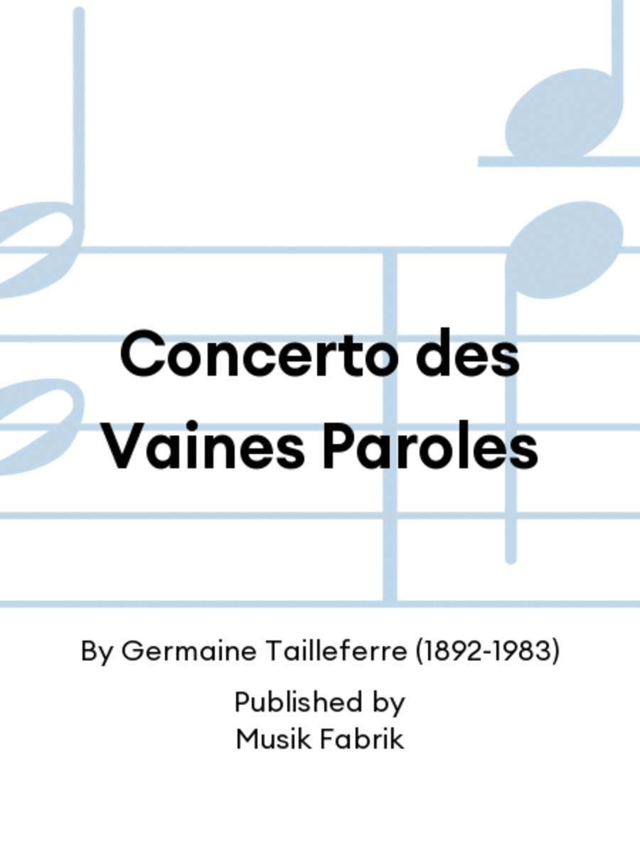 Concerto des Vaines Paroles Baritone Voice scores gallery preview page 1