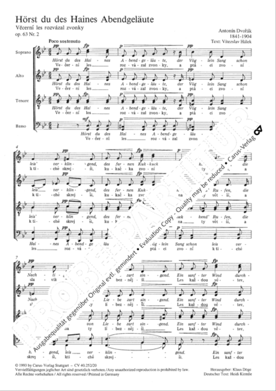 Vecerni les rozvazal zvonky 4-Part scores gallery preview page 4