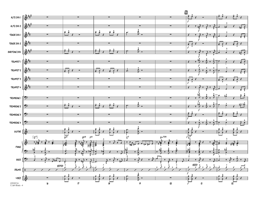 C-Jam Blues (arr. Mark Taylor) - Conductor Score (Full Score) Jazz Ensemble scores gallery preview page 4