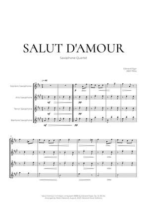 Book cover for Salut D’amour (Saxophone Quartet) - Edward Elgar