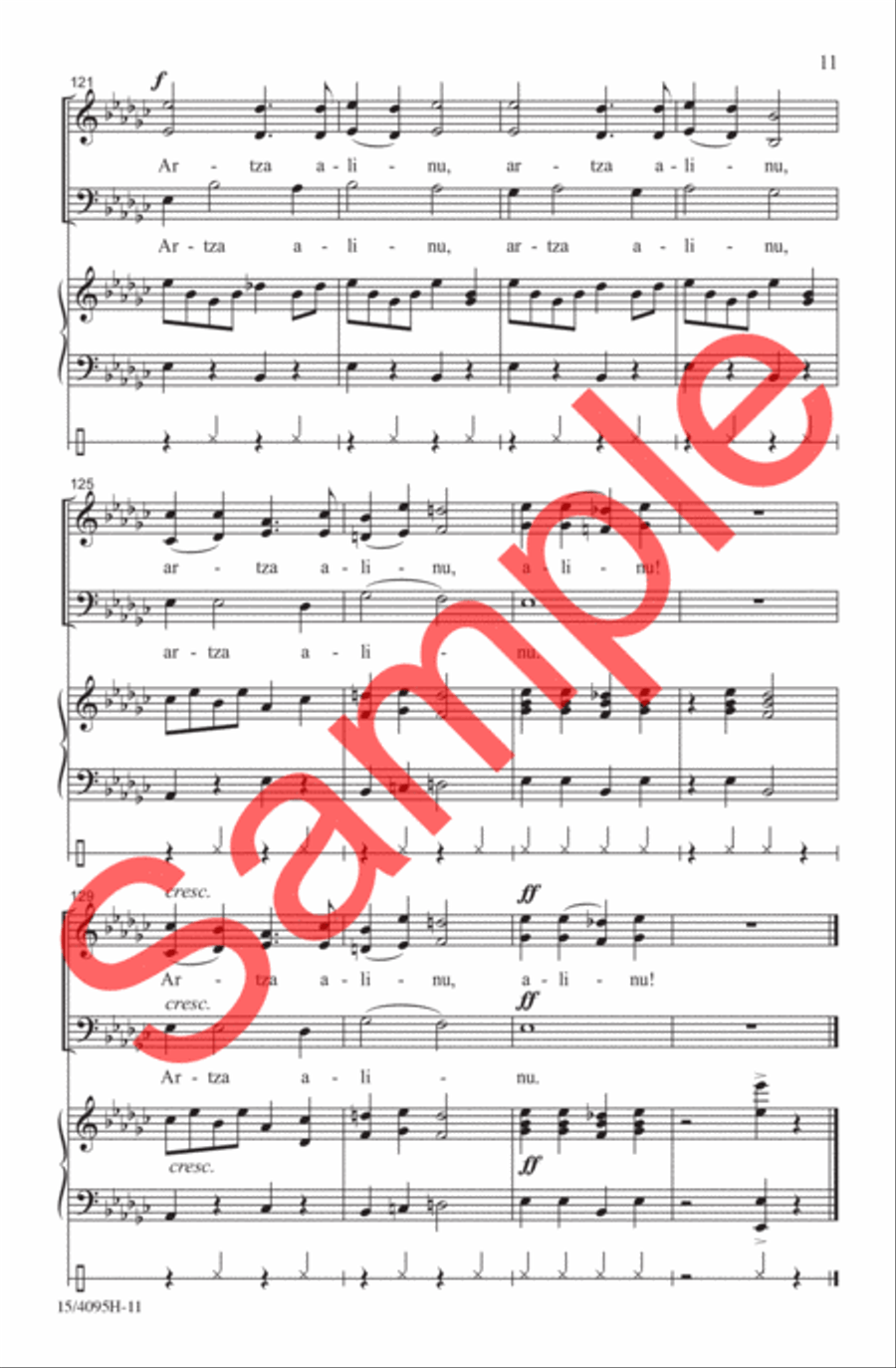 Artza Alinu Artza Alinu 3-Part scores gallery preview page 11