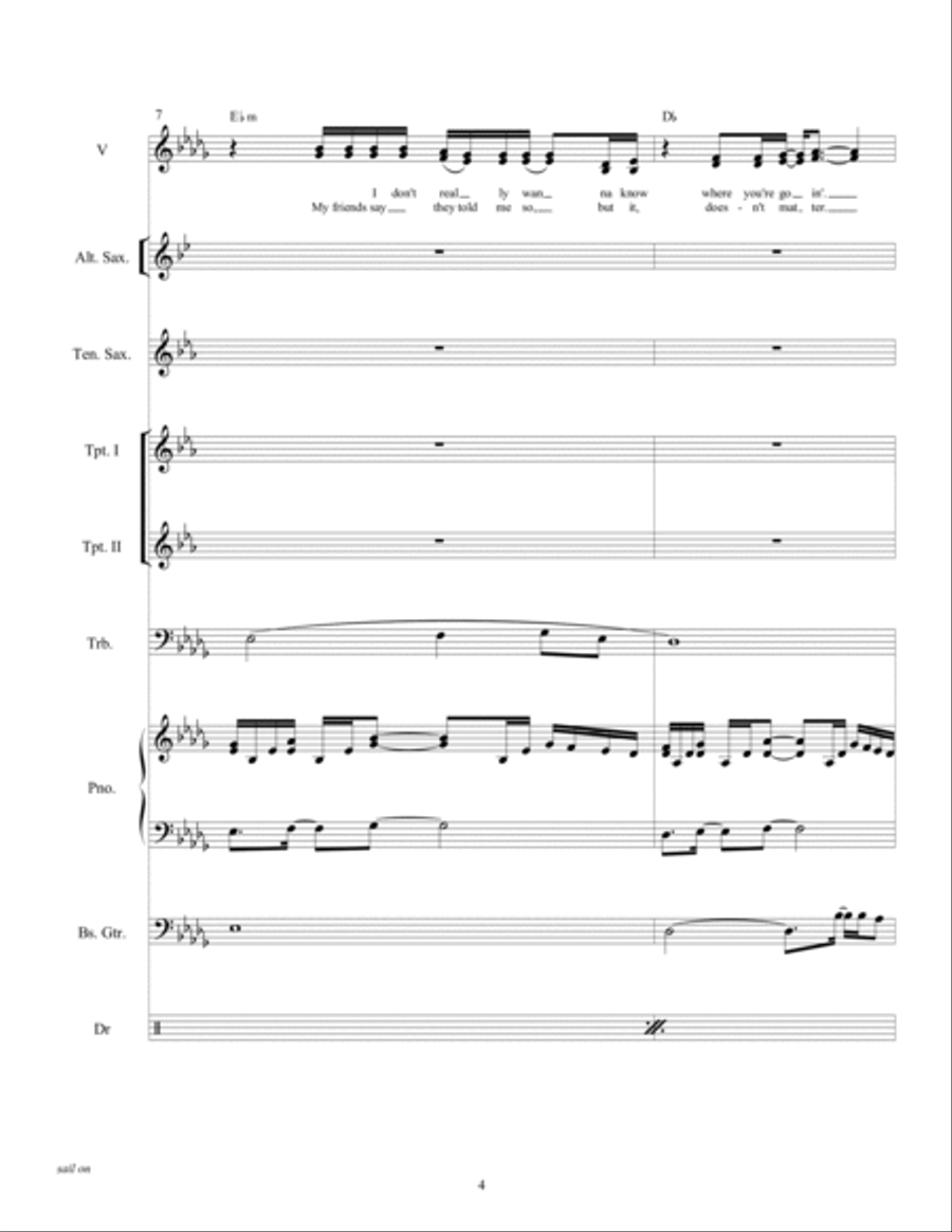 Sail On Large Ensemble scores gallery preview page 6