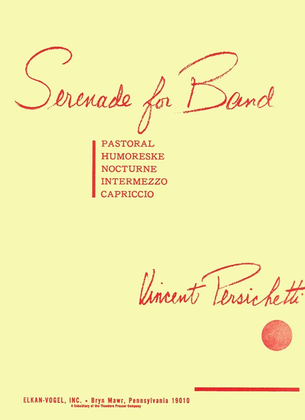 Book cover for Serenade for Band (full score 9x12)