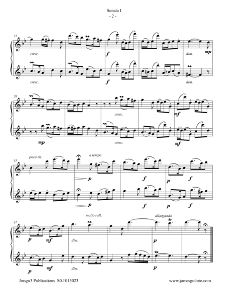 Handel: Sonata No. 1 for Alto Flute Duo Flute Duet scores gallery preview page 2