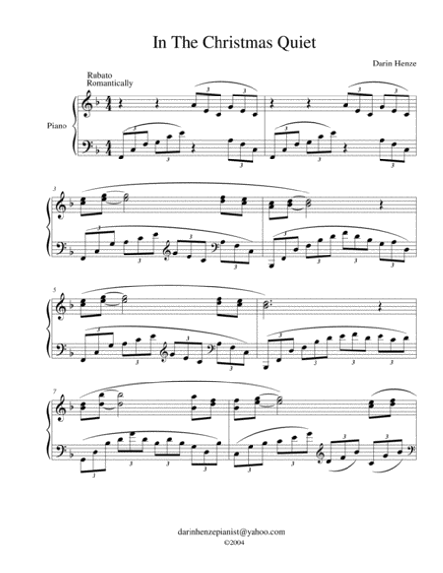 In The Christmas Quiet Piano Solo scores gallery preview page 1