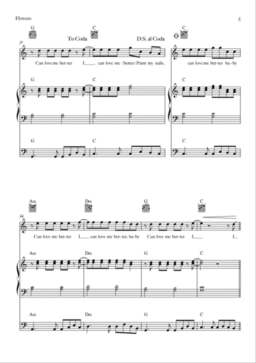 Flowers Bass Guitar scores gallery preview page 5